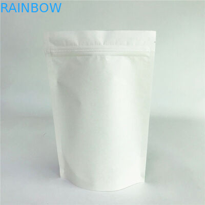 जिपर के साथ डिजिटल प्रिंटिंग व्हाइट क्राफ्ट पेपर बायोडिग्रेडेबल बैग