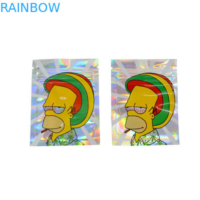 सीबीडी वीड्स के लिए होलोग्राफिक बैग गम कैंडी कैंडी मायलर जिपर बैग फ्लेवर हर्ब फ्लावर ड्राई टोबैको रिटेल बैग