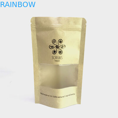 हॉट स्टैम्पिंग के साथ कस्टम एक्सेप्टेड जिप लॉक क्राफ्ट पेपर बैग