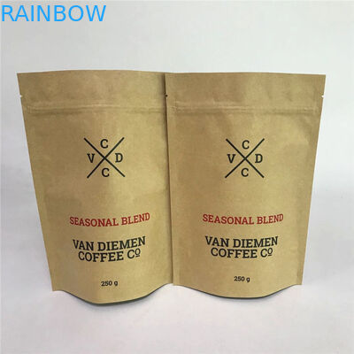 क्राफ्ट जिप लॉक टियर नॉच और मैट विंडो के साथ पाउच को खड़ा करें