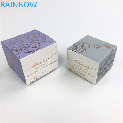 आवश्यक तेल की बोतलों के लिए पेपर बॉक्स पैकेजिंग छोटे बक्से गर्म पन्नी सफेद कार्डबोर्ड