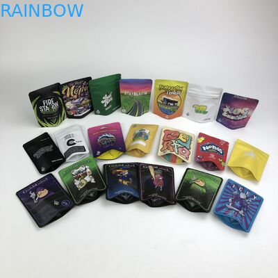 100 माइक्रोन VMPET गंध सबूत कुकीज़ बैग 3.5g 7g 14g कैनबिस मायलर