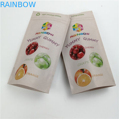 स्वनिर्धारित 100% क्राफ्ट पेपर ट्वीड लीफ बैग इंडिका / सैटिवा बैग्स रिसेबलेबल पाउच के लिए