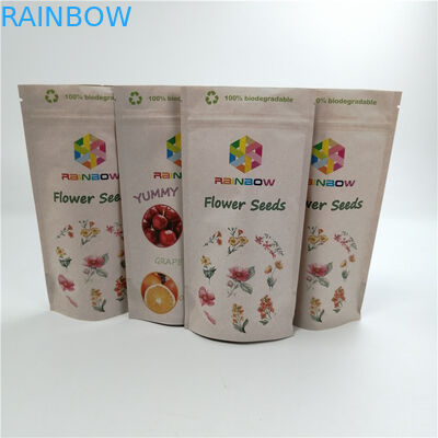 स्वनिर्धारित resealable सीआर Sativa / इंडिका क्राफ्ट पेपर पीएलए बैग ट्वीड पत्ता Mylar बैग