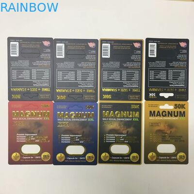 गोली कैप्सूल पैकेजिंग के लिए अनुकूलित चार रंग मैग्नम पेपर कार्ड पापा बक्से