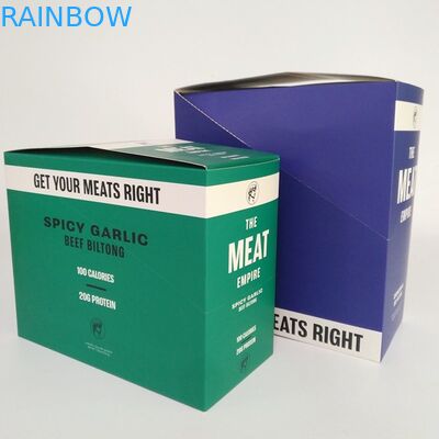 कस्टम मुद्रित तह कार्डबोर्ड खुदरा डिस्प्ले बॉक्स 200G बीफ जर्क पैकेजिंग एनर्जी बार स्नैक्स पेपर बॉक्स