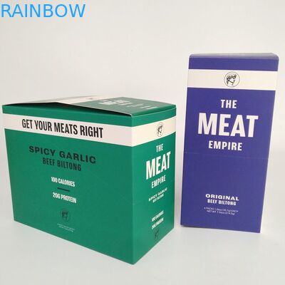 कस्टम मुद्रित तह कार्डबोर्ड खुदरा डिस्प्ले बॉक्स 200G बीफ जर्क पैकेजिंग एनर्जी बार स्नैक्स पेपर बॉक्स