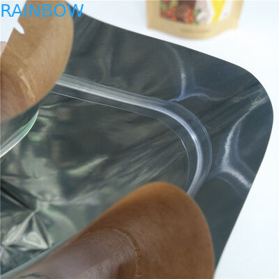 पालतू भोजन के लिए चाय बैग आटा पैकेजिंग क्राफ्ट पेपर बैग कम्पोस्टेबल स्टैंड अप