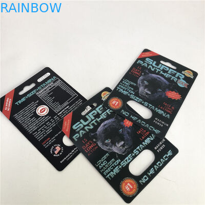 प्लास्टिक सुपर पैंथर गोली ब्लिस्टर 3 डी लेंटिकुलर कार्ड CMYK