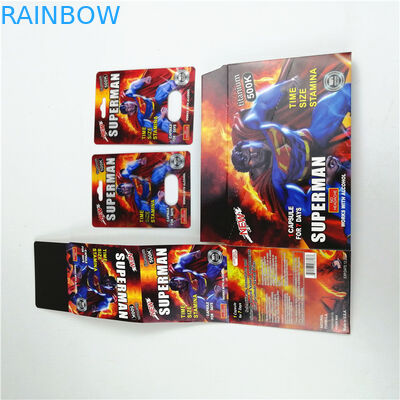 सेक्स गोली के लिए 350 ग्राम पेपरबोर्ड ग्रेव्रे प्रिंटिंग ब्लिस्टर कार्ड पैकेजिंग