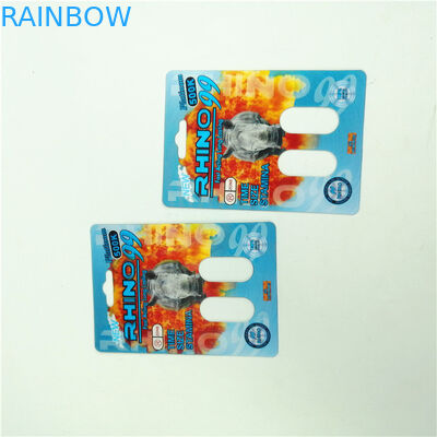 राइनो ब्लिस्टर कार्ड पैकेजिंग 350g व्हाइटबोर्ड पुरुष एन्हांसमेंट कैप्सूल