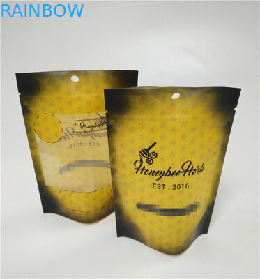 कस्टम मुद्रित मैट काले गंध सबूत टुकड़े टुकड़े में mylar जिप लॉक वीड टोबा doypack बैग