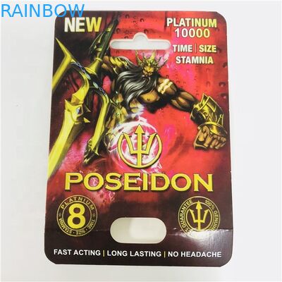 काले सफेद पैंथर CMYK 8 * 12cm सेक्स गोली के लिए कार्ड की गोलियाँ