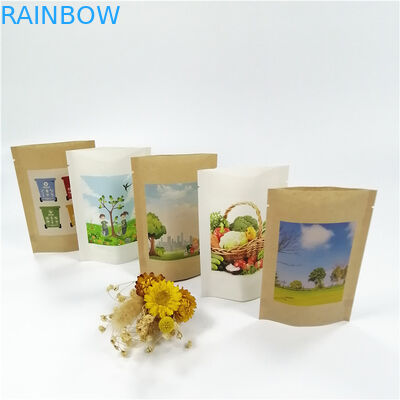 क्राफ्ट पेपर एमओपीपी वीएमपीईटी जिपलॉक बैग्स 18x26 सेमी स्टैंड अप करें