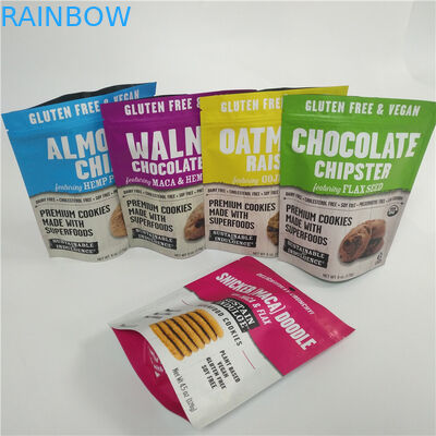 प्लास्टिक स्टैंड अप जिपलॉक पैकेजिंग बैग्स 1 गैलन फूड ग्रेड छपा