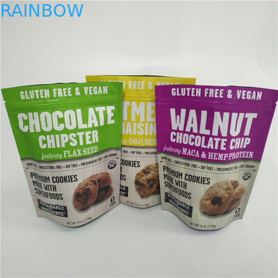 प्लास्टिक स्टैंड अप जिपलॉक पैकेजिंग बैग्स 1 गैलन फूड ग्रेड छपा