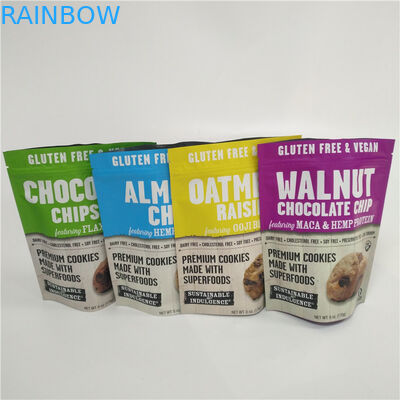 प्लास्टिक स्टैंड अप जिपलॉक पैकेजिंग बैग्स 1 गैलन फूड ग्रेड छपा