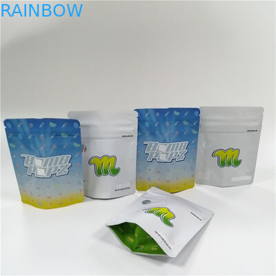 शुगर जिप लॉक माइलर प्लास्टिक बैग्स स्मेल प्रूफ यूवी प्रिंटिंग के साथ खड़े होते हैं