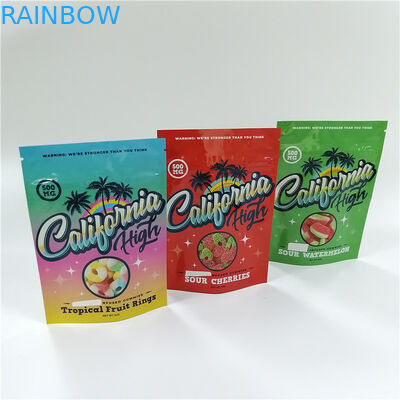 सीबीडी फूल जड़ी बूटी ज़िपलॉक तीन साइड सील पाउच अनुकूलित मुद्रित टुकड़े टुकड़े में