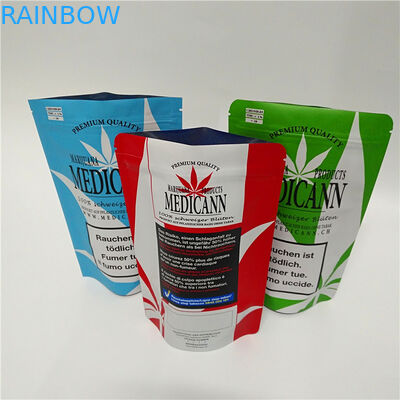 सीबीडी फूल जड़ी बूटी ज़िपलॉक तीन साइड सील पाउच अनुकूलित मुद्रित टुकड़े टुकड़े में