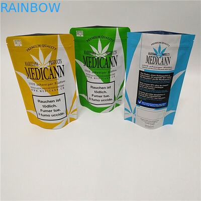 CBD वीड फॉयल मायलर प्लास्टिक स्टैंड अप पाउच एयरटाइट गंध प्रतिरोधी