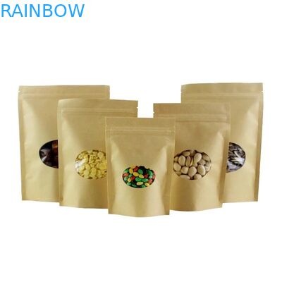 खाद्य भंडारण सील क्राफ्ट जिपलॉक पाउच कस्टम लोगो खड़े हो जाओ