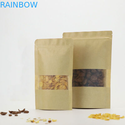 खाद्य भंडारण सील क्राफ्ट जिपलॉक पाउच कस्टम लोगो खड़े हो जाओ