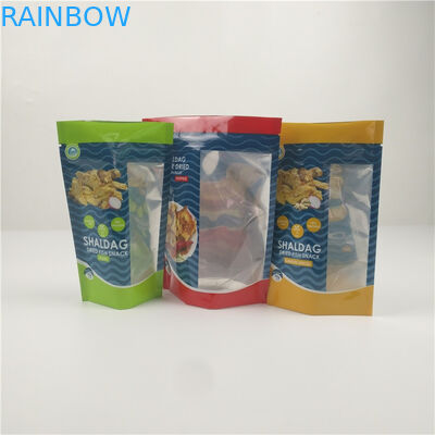 स्पष्ट खिड़की के साथ चमकदार सूखे मछली प्लास्टिक जिपर एल्यूमीनियम पन्नी पैकेजिंग