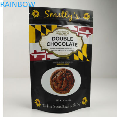 नट्स फूड के लिए इको फ्रेंडली मैट एल्युमिनियम फॉयल जिपलॉक बैग्स स्टैंड