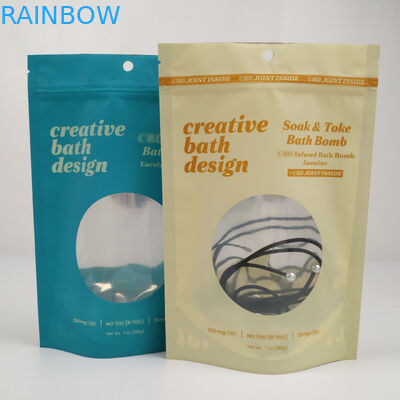 गंध प्रूफ जिपलॉक एल्युमिनियम फॉयल माइलर रेसेलेबल स्टैंड अप पाउच विद विंडो