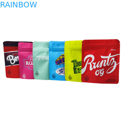 कस्टम Resealable गंध सबूत Ziplock खाद्य पैकेजिंग पाउच शीतल स्पर्श बाल प्रतिरोधी Mylar बैग