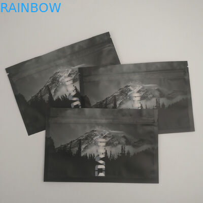 स्पष्ट फ्रंट बैक विंडो हीट सील सील प्रूफ रिसेबलेबल जिप लॉक पैकेजिंग मायलर फूड स्टोरेज थ्री साइड सील डॉयपैक्स