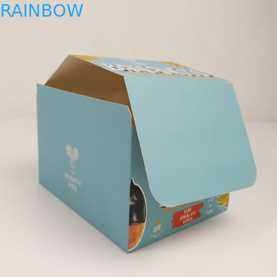 कस्टम तह कार्डबोर्ड कार्टन टियर अवे डिस्प्ले बॉक्स, नालीदार कार्डबोर्ड पीडीक्यू काउंटर रिटेल स्नैक्स पेपर पैकेजिंग बॉक्स