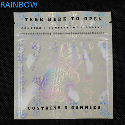 कस्टम लोगो डिजाइन ज़िप ताला Resealable गंध सबूत एल्यूमीनियम पन्नी Mylar प्लास्टिक तीन साइड सील पैकेजिंग होलोग्राम बैग