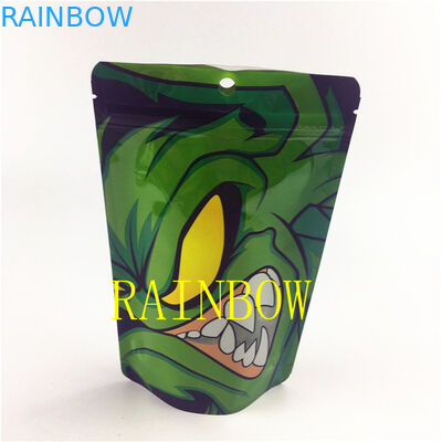 कस्टम लोगो के साथ 200pcs MOQ डिजिटल प्रिंटिंग 7g चाइल्डप्रूफ हीट सील एल्यूमीनियम पन्नी खाद्य mylar बैग