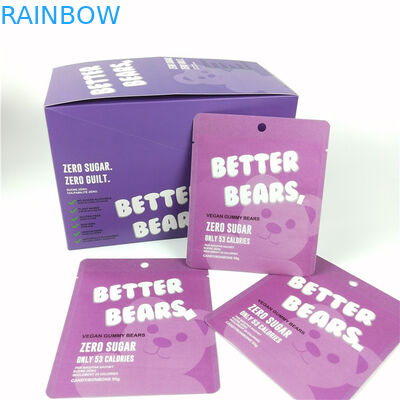 350 ग्राम पेपर गमी सीबीडी कार्डबोर्ड पैकेजिंग बॉक्स सीएमवाईके एम्बॉसमेंट