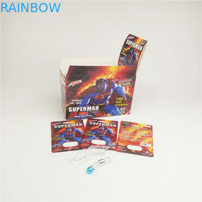 राइनो 10k प्लेटिनम ब्लिस्टर पेपर कार्ड पुरुष संवर्धन कैप्सूल के लिए गर्म मुद्रांकन