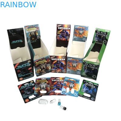 डिस्प्ले बॉक्स के साथ होलोग्राम एसजीएस सेक्स पिल ब्लिस्टर कार्ड 500k 3D ब्लिस्टर पेपर कार्ड