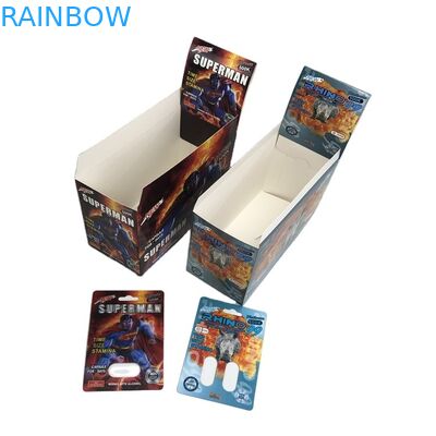 डिस्प्ले बॉक्स के साथ होलोग्राम एसजीएस सेक्स पिल ब्लिस्टर कार्ड 500k 3D ब्लिस्टर पेपर कार्ड