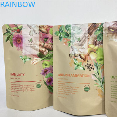 Cmyk 1.2C MPET स्टैंड अप जिपर पाउच 1.5C PA चाय/कॉफी के लिए