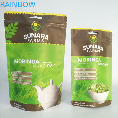 चाय / मेवे के लिए टुकड़े टुकड़े में फिल्म वीएमपीईटी एसजीएस शोधनीय खाद्य पैकेजिंग बैग 110mic