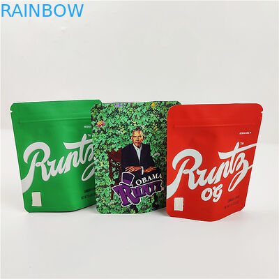 Mopp 180mic 3.5g कुकीज़ Mylar बैग एसजीएस पीईटी गंध सबूत जिपर बैग