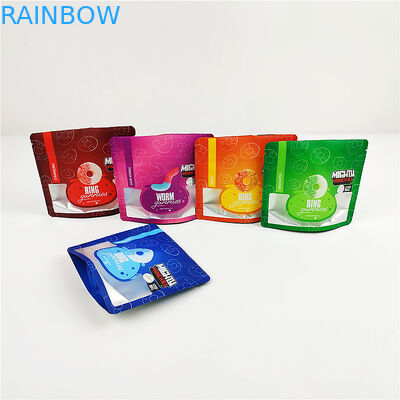 14 जी सीबीडी एसजीएस गंध प्रूफ फोइल बैग 80 एमआईसी गमी माइलर पैकेजिंग बैग: