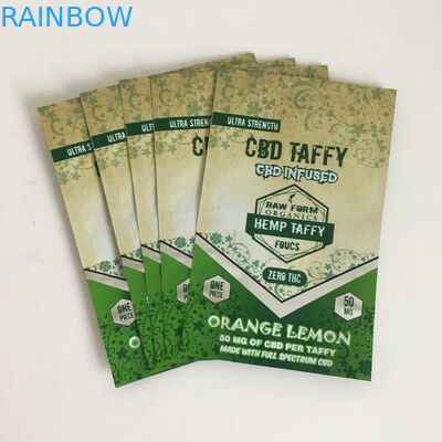 गंध प्रूफ मायलर बैग जिपलॉक कैनबिस फ्लावर प्लास्टिक सीबीडी इन्फ्यूज्ड 50mg 100mg कैंडी गमीज मायलर पैकेजिंग बैग