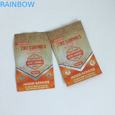 प्रिंटिंग जिपलॉक कैनबिस फ्लावर प्लास्टिक सीबीडी इन्फ्यूज्ड 50mg 100mg गमीज जिपलॉक मायलर पैकेजिंग बैग