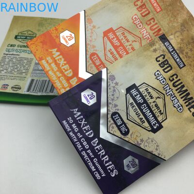 कस्टम मुद्रित 1 जी 3.5 जी रीसायकल गंध सबूत जिपर चिपचिपा भालू सीबीडी छोटे स्टैंड अप खाद्य 3.5 जी माइलर वीड बैग