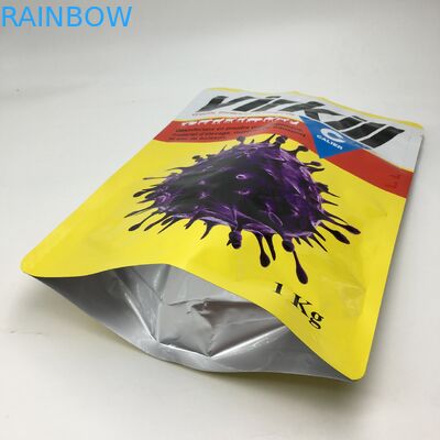 स्टैंड अप कंपाउंड लैमिनेटेड एल्युमिनियम फॉयल व्हे प्रोटीन पाउडर फूड स्टोरेज पैकेजिंग बैग जिपलॉक 1 किग्रा फूड पाउडर बैग