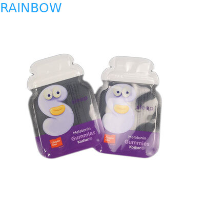 थोक अनियमित आकार प्लास्टिक ज़िपलॉक कस्टम लोगो सीबी खाद्य चिपचिपा बैग पाउच पैकेजिंग: