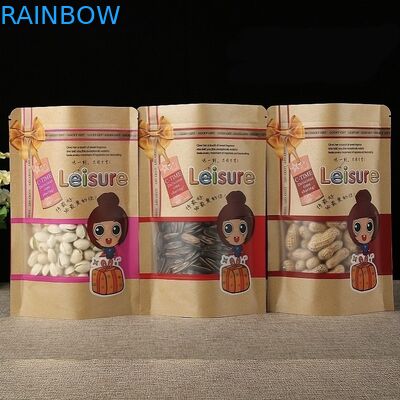 100mic क्राफ्ट पेपर स्टैंडअप बैग कॉफी सीएमवाईके फूड पेपर जिपलॉक बैग