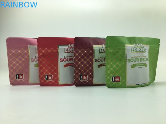 कस्टम मुद्रित तीन साइड सील तंबाकू का पत्ता तेल बैग हर्बल मातम सीबीडी तेल कैप्सूल जिपर बैग